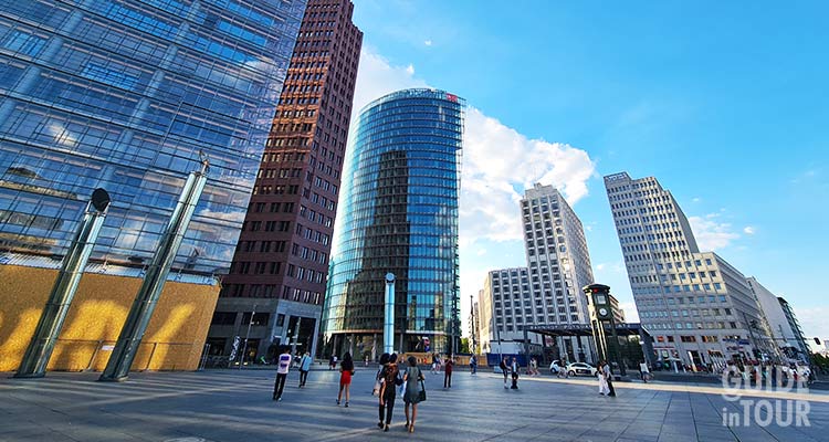 Vista panoramica della Potsdamer Platz a Berlino.